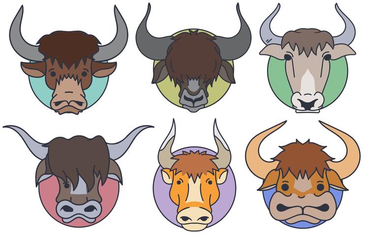 746x490 Vector Set Of Yak Head