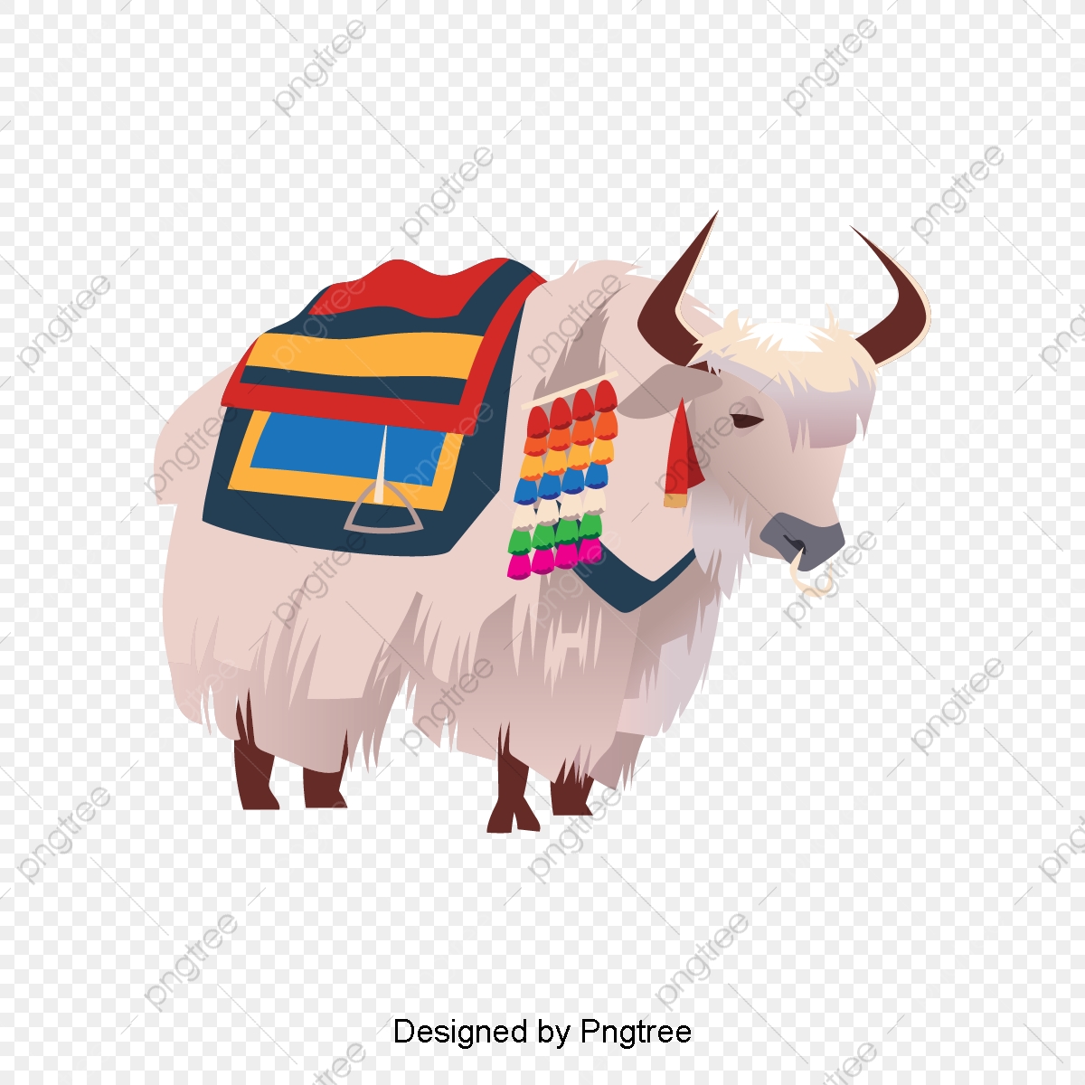 1200x1200 Vector Simple Cartoon Inner Mongolian Yak Animal Element, Cartoon