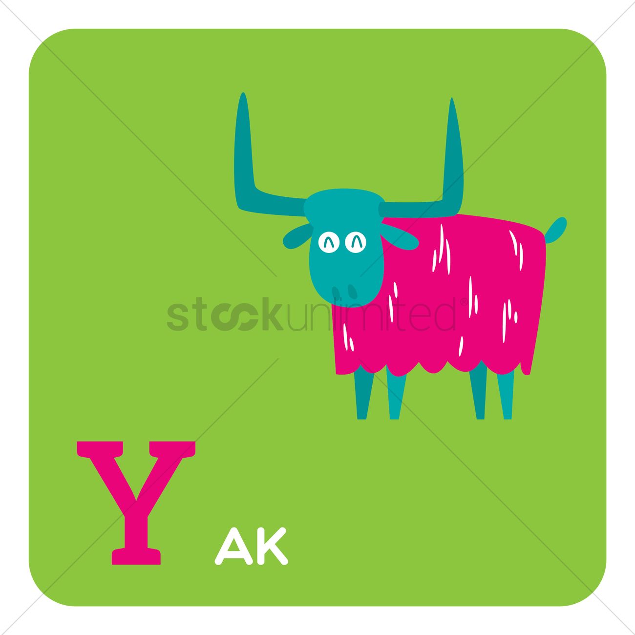 1300x1300 Y For Yak Vector Image
