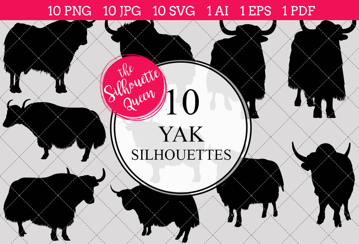 1188x810 Yak Silhouette Vector