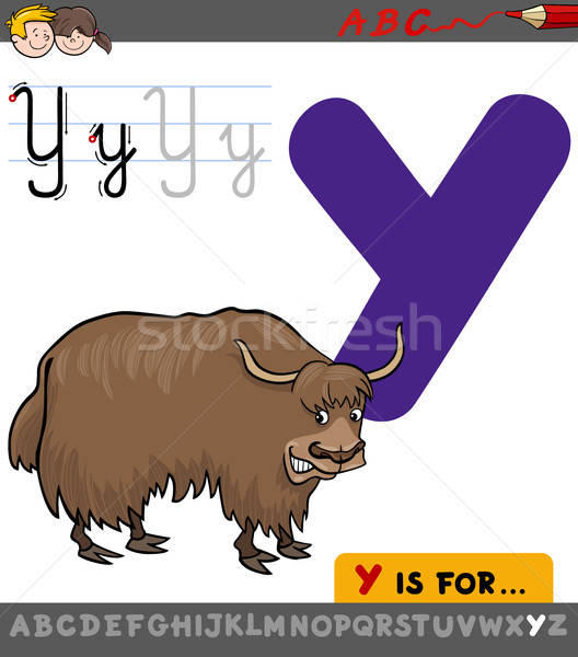 528x600 Letter Y With Cartoon Yak Vector Illustration Igor Zakowski