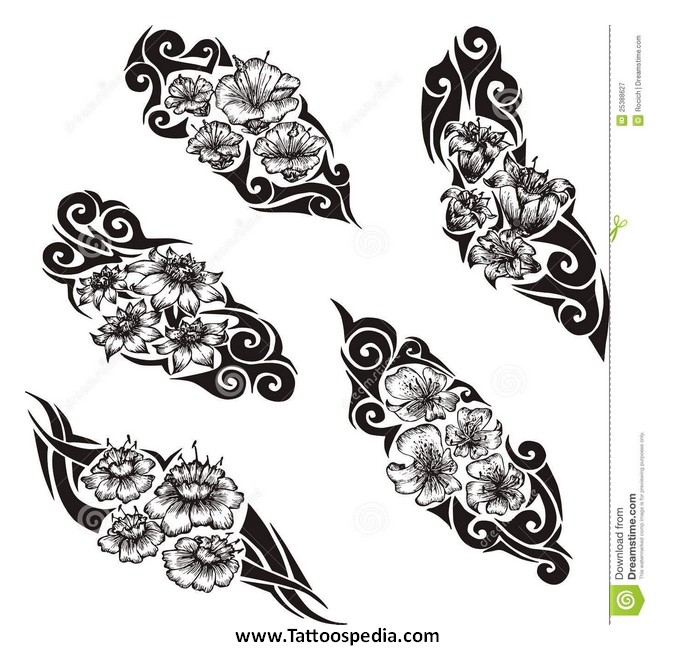676x650 Flower Tattoo Vector Free