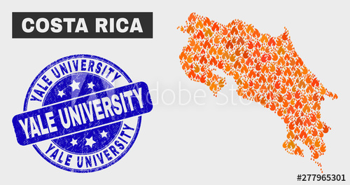 500x264 Vector Composition Of Wildfire Costa Rica Map And Blue Rounded