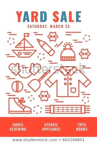318x470 Yard Sale Sign Template For Poster Banner Vector Line Style