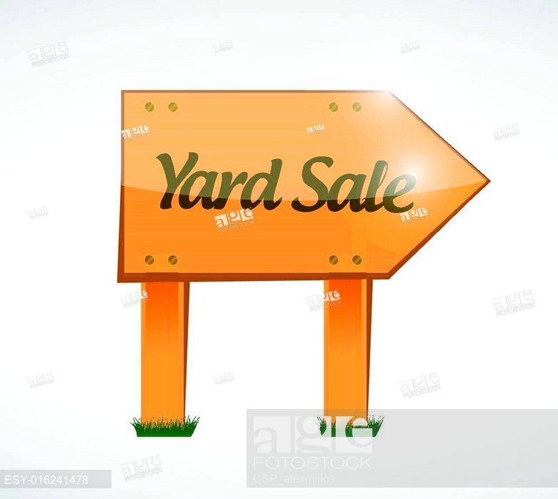 781x699 Wood Yard Sale Sign Illustration Design, Stock Vector, Vector