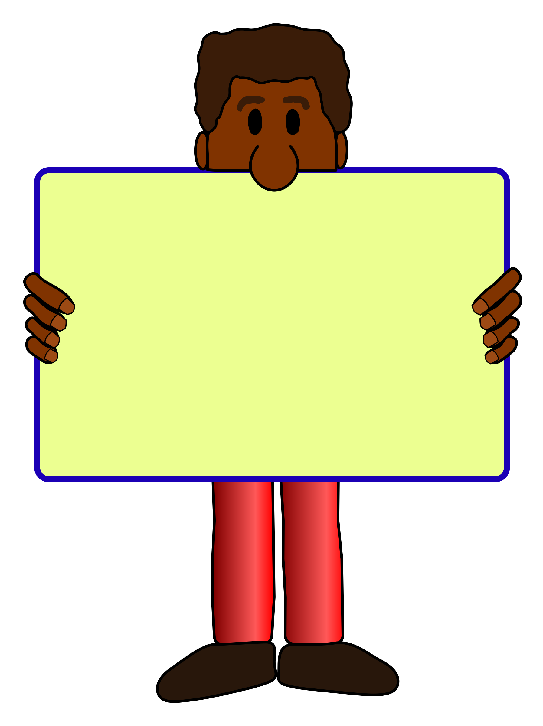 1795x2400 African American Man With Yard Sign Vector Clipart Image
