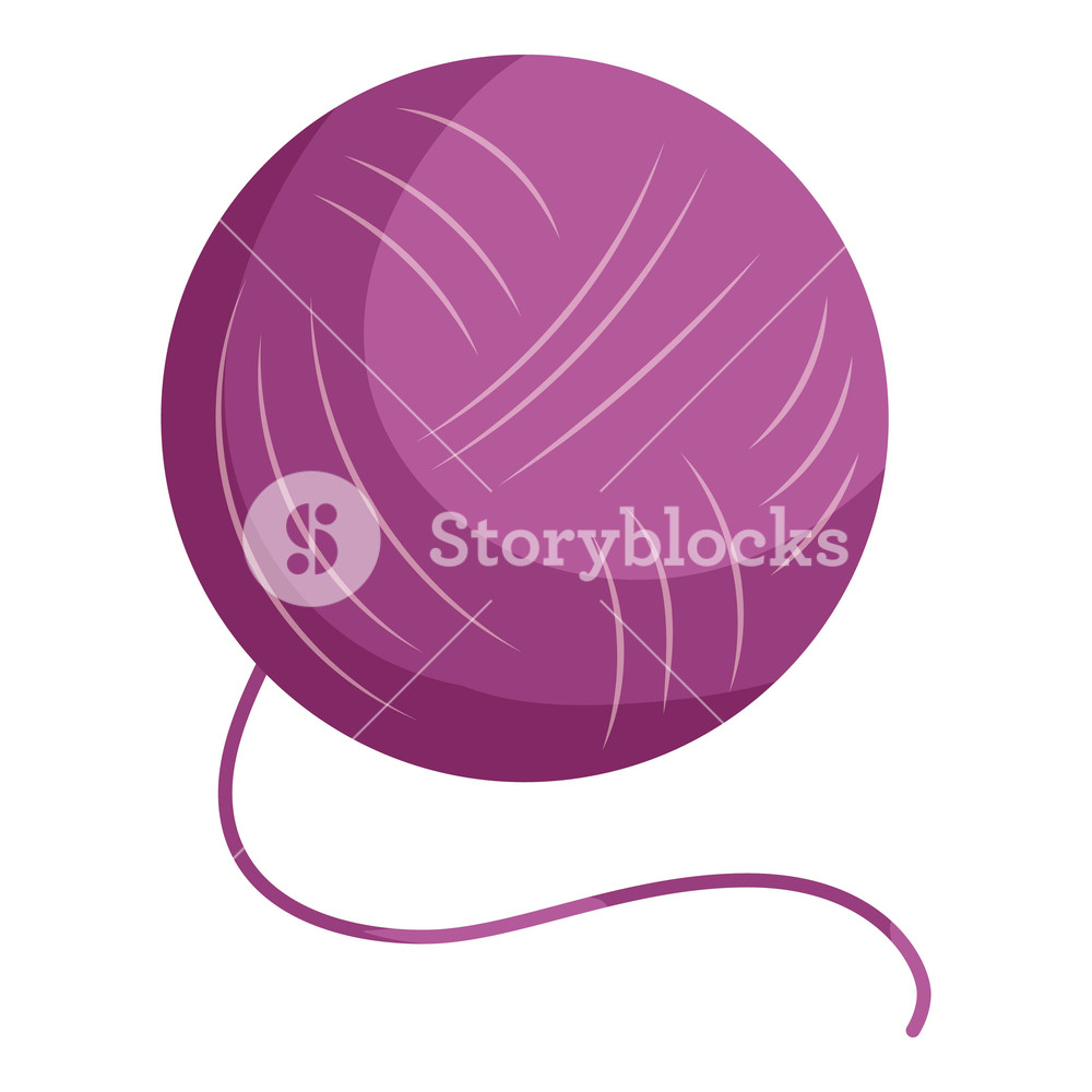 1000x1000 Purple Yarn Ball Icon Cartoon Illustration Of Purple Yarn Ball