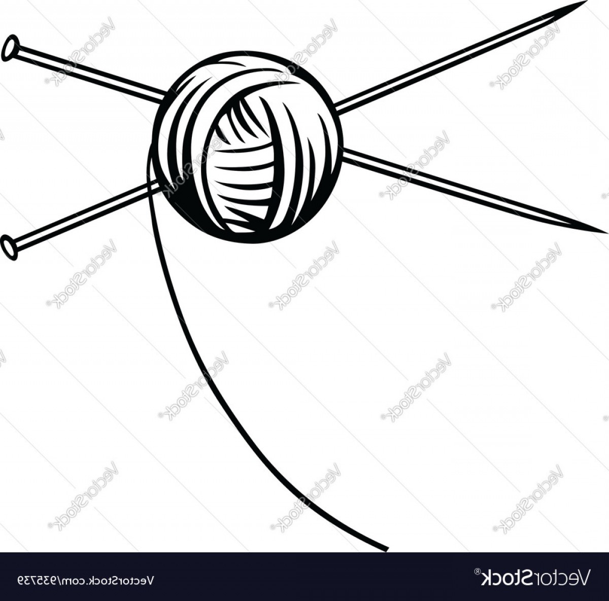 1200x1185 Yarn And Needles Vector Lamaison