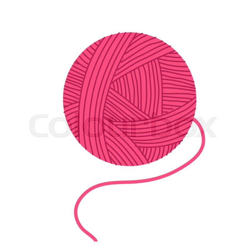 800x800 A Skein Of Pink Yarn Ball Vector Stock Vector Colourbox