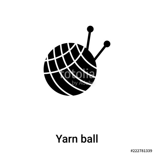 500x500 Yarn Ball Icon Vector Isolated On White Background, Logo Concept