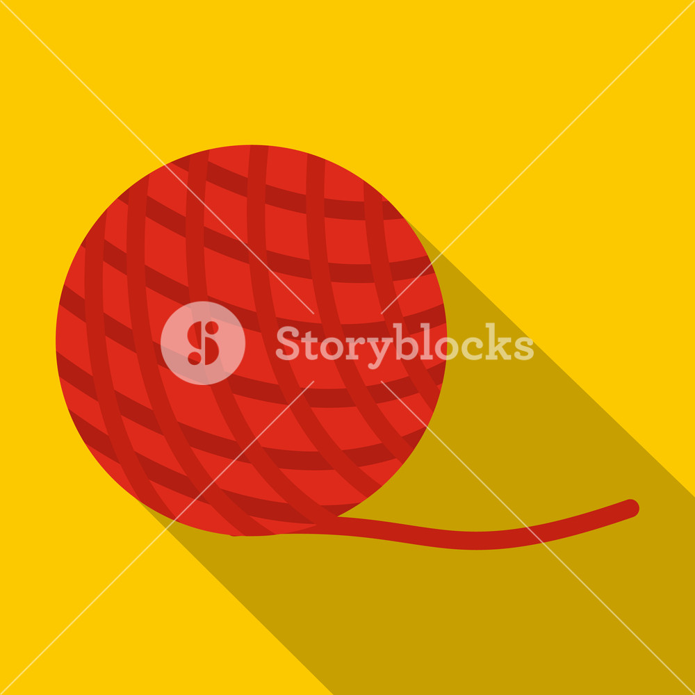 1000x1000 Yarn Ball Toy For Cat Icon Flat Illustration Of Yarn Ball Toy