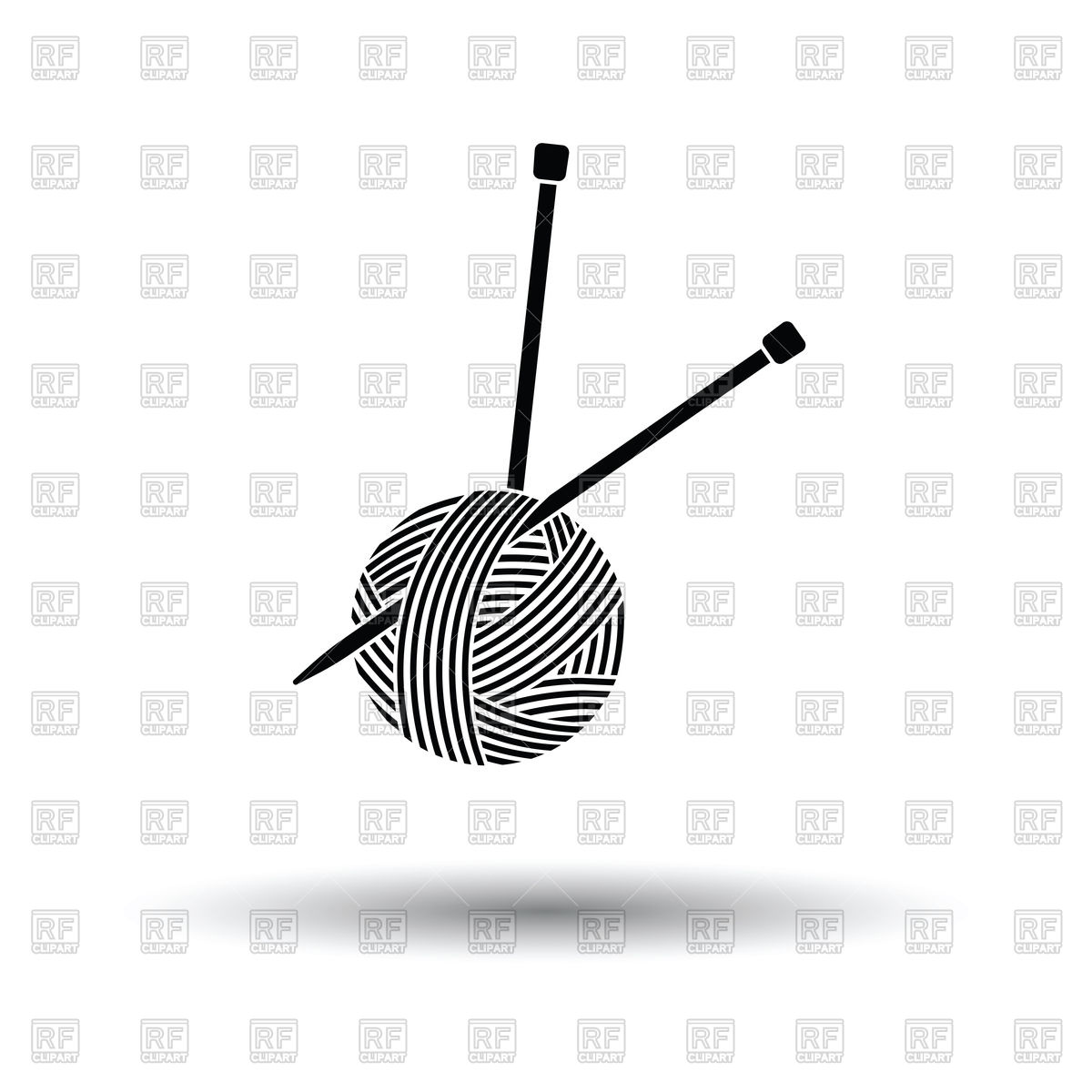 1200x1200 Yarn Ball With Knitting Needles Icon Vector Image Of Icons