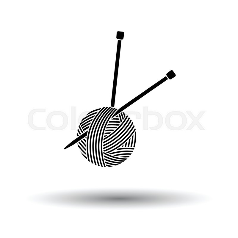 800x800 Yarn Ball With Knitting Needles Icon Stock Vector Colourbox