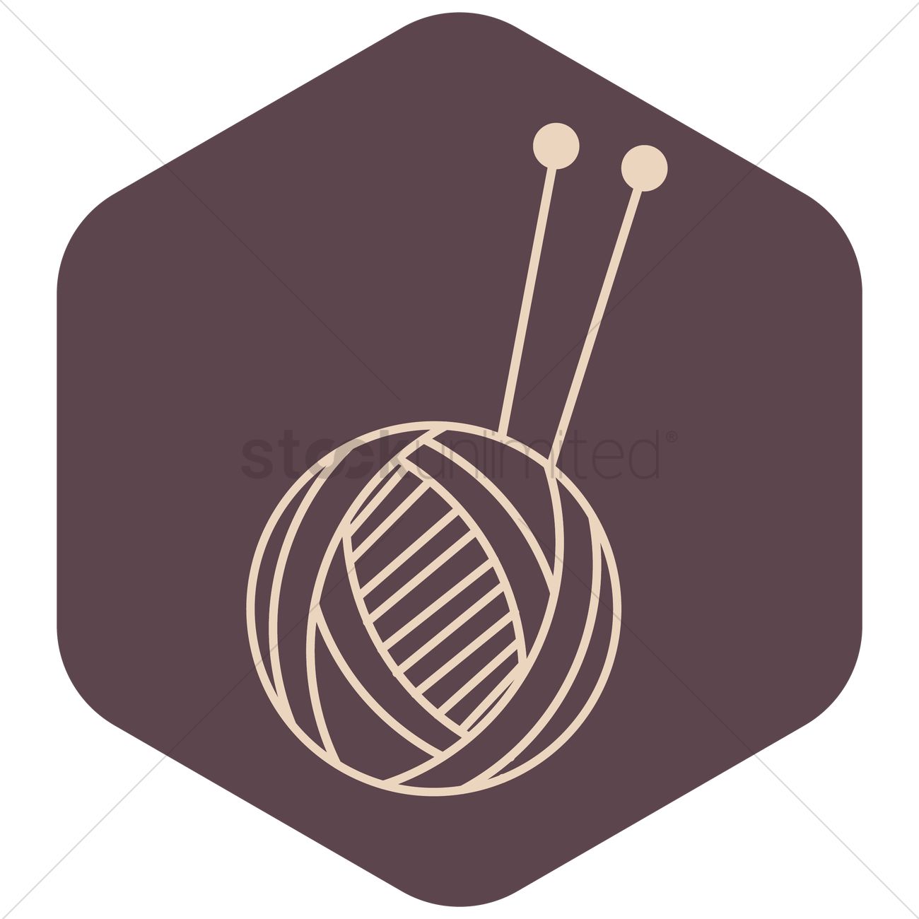 Knitting Needle And Yarn Vector Image 1300x1300 Knitting Needle And Yarn Vector Image