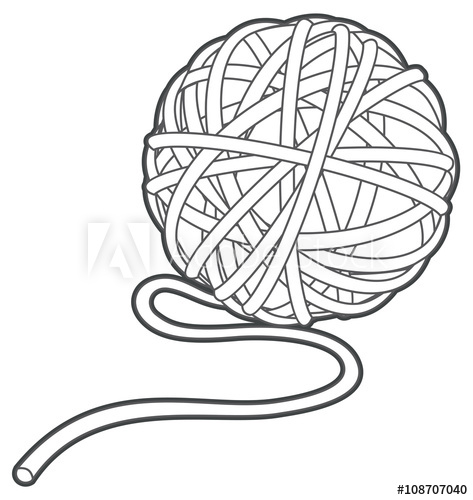 Ball Of Yarn Vector Outline 473x500 Ball Of Yarn Vector Outline