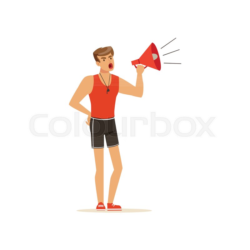 800x800 Professional Fitness Coach Yelling Stock Vector Colourbox