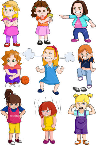 324x486 Screaming Little Girl Cartoon Vector Clipart