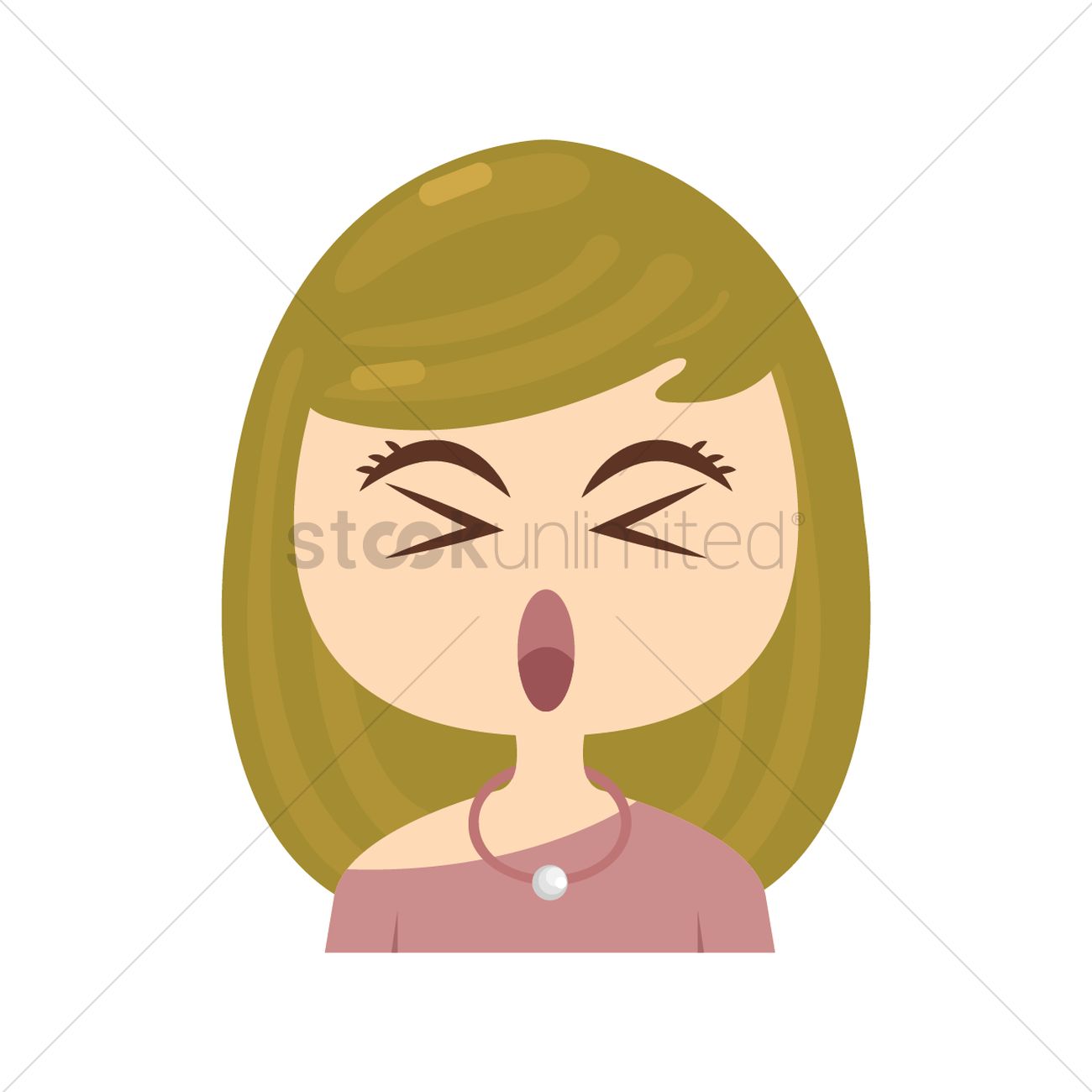 1300x1300 Woman Yelling Vector Image