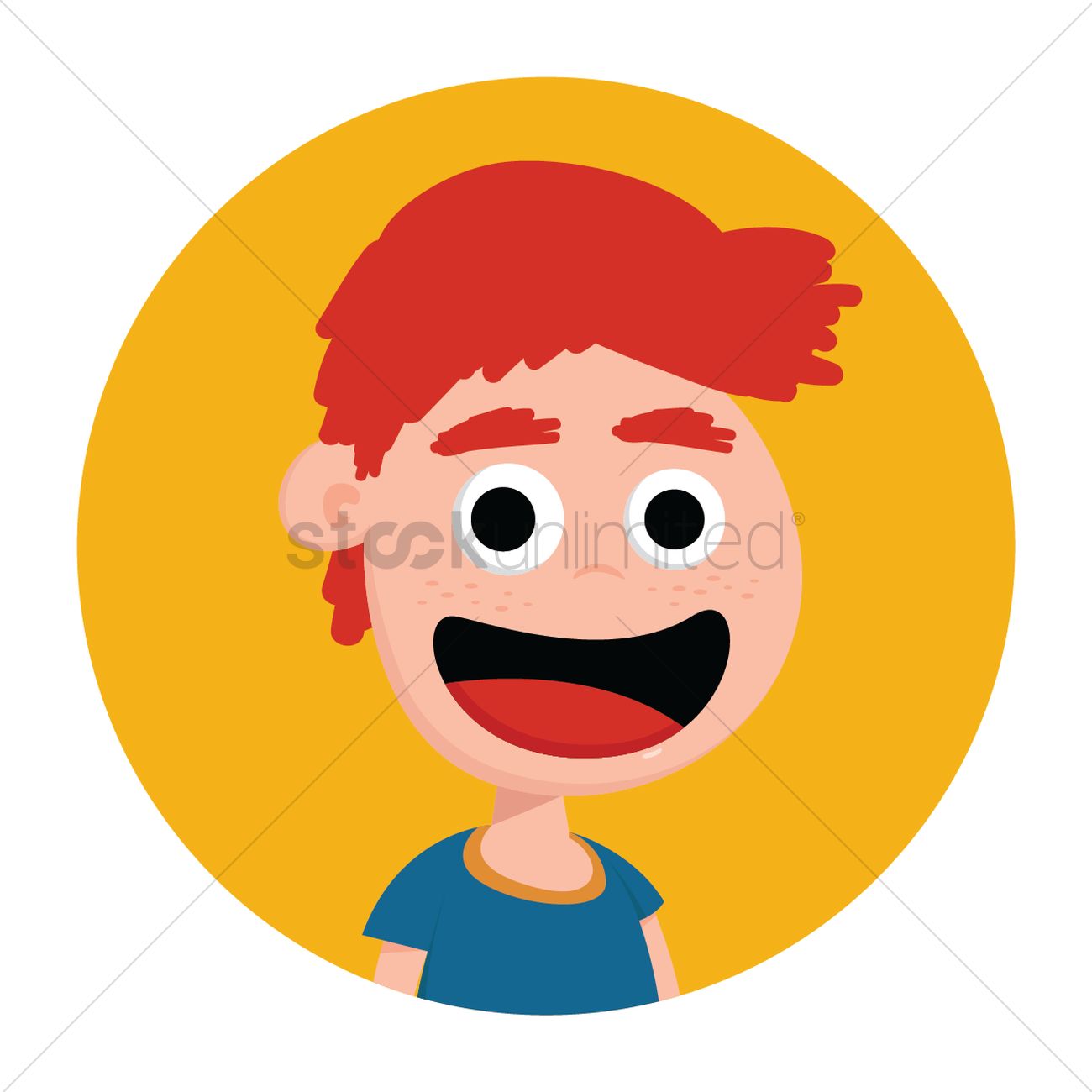 1300x1300 Boy Yelling Vector Image