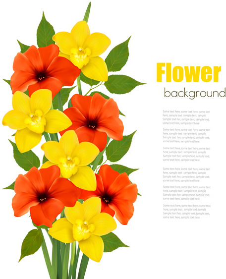 Red With Yellow Flower Vector Background Free Vector 456x563 Red With Yellow Flower Vector Background Free Vector