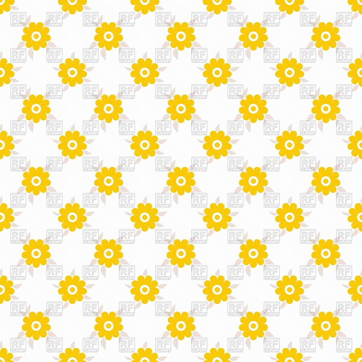 Summer Seamless Pattern With Yellow Flowers Vector Image 1200x1200 Summer Seamless Pattern With Yellow Flowers Vector Image