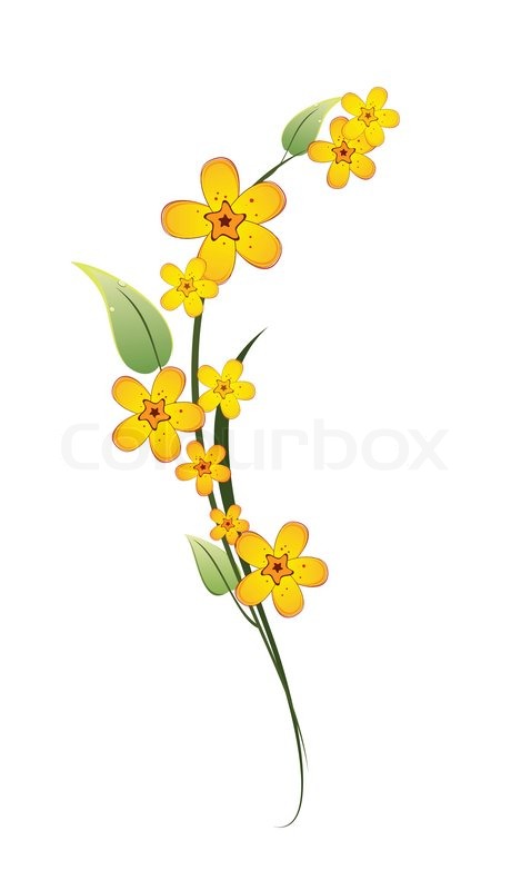 Yellow Flower On A Stem With Green Stock Vector Colourbox 469x800 Yellow Flower On A Stem With Green Stock Vector Colourbox