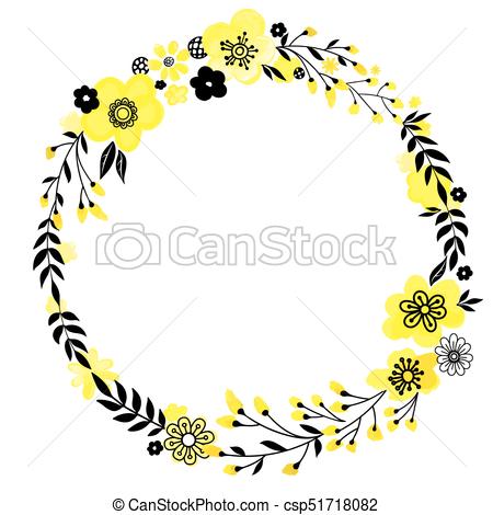 Yellow Flower Wreath Floral Decorativ Frame Yellow Flowers 450x470 Yellow Flower Wreath Floral Decorativ Frame Yellow Flowers