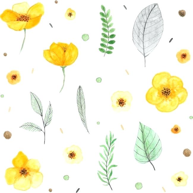 Yellow Vector Flowers 650x651 Yellow Vector Flowers