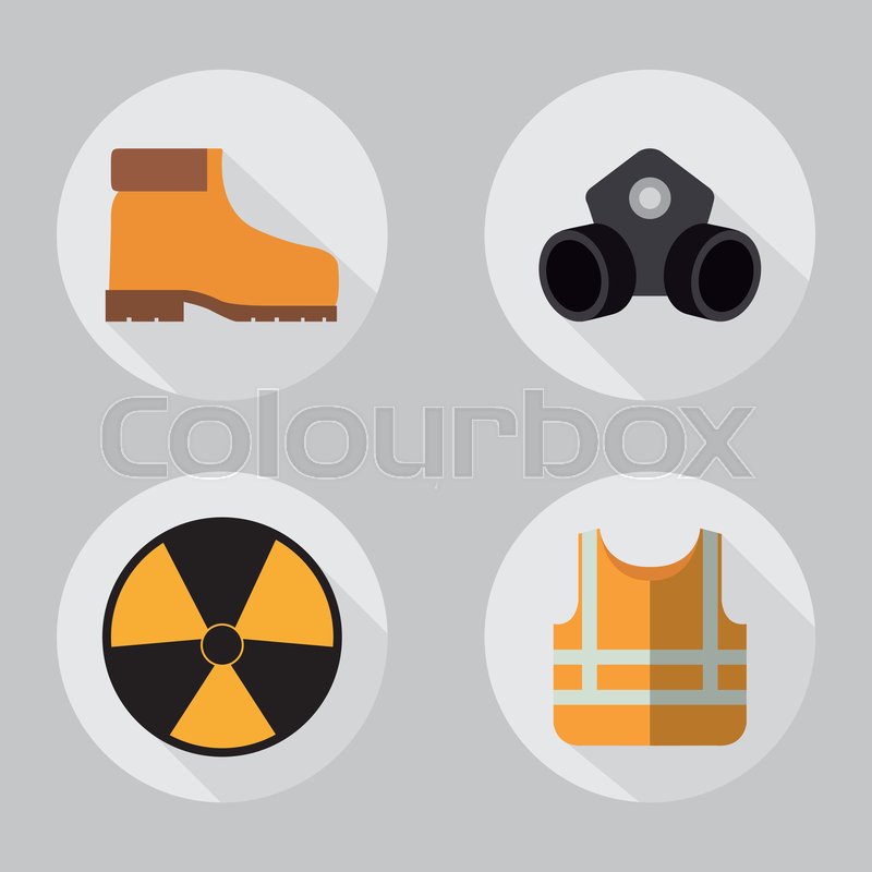 800x800 Yellow Jacket Mask Biohazard Boots Stock Vector Colourbox