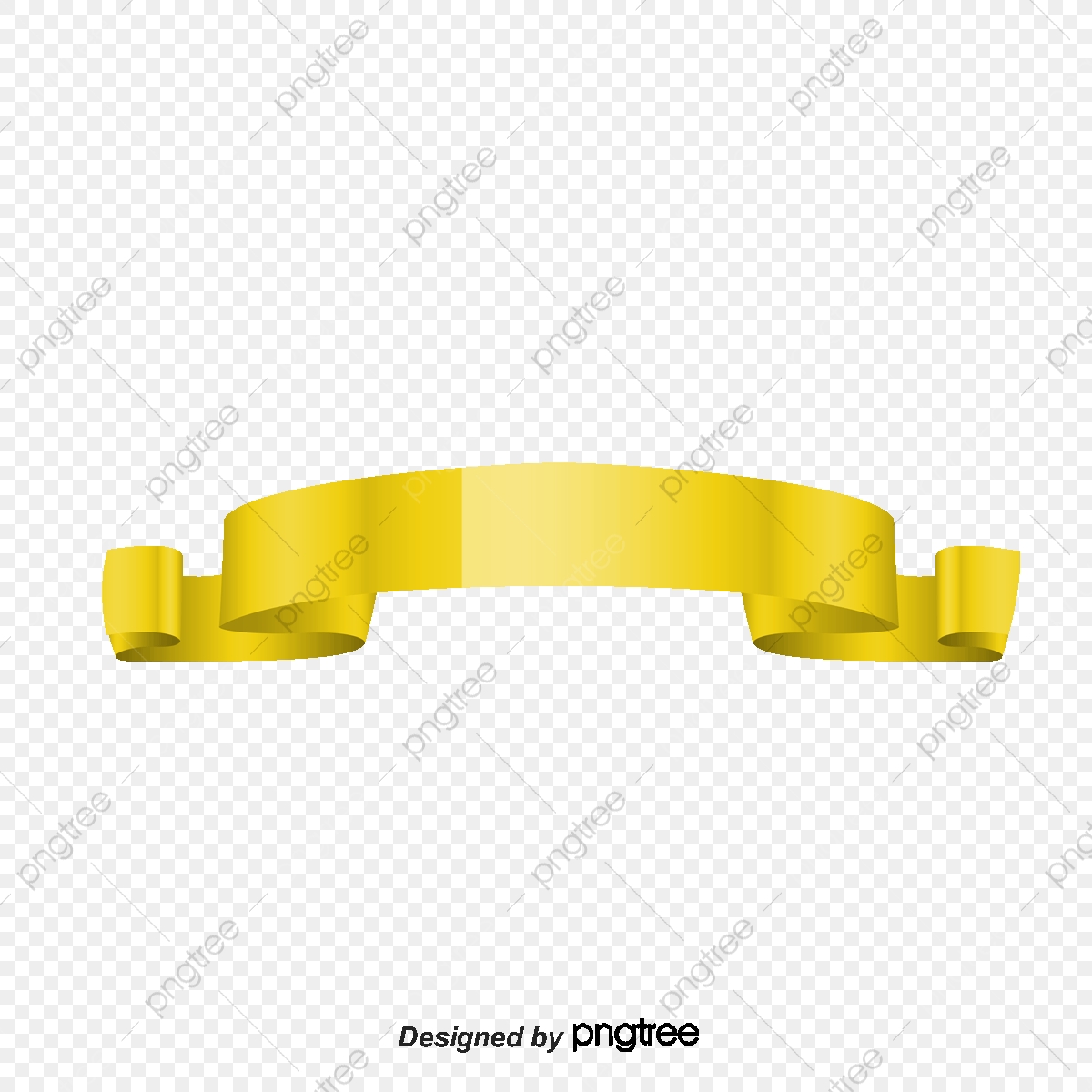 1200x1200 Yellow Ribbon, Ribbon Vector, Yellow Vector, Colored Ribbon Png