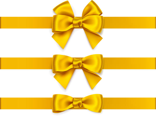 600x447 Beautiful Yellow Bow Vector Free Download