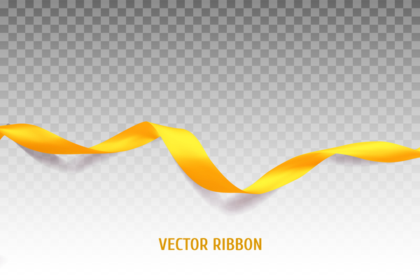 600x400 Yellow Ribbon Colored Illustration Vector Free Download