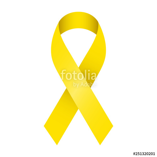 500x500 Yellow Ribbon Vector Illustration Symbol Of Suicide Prevention