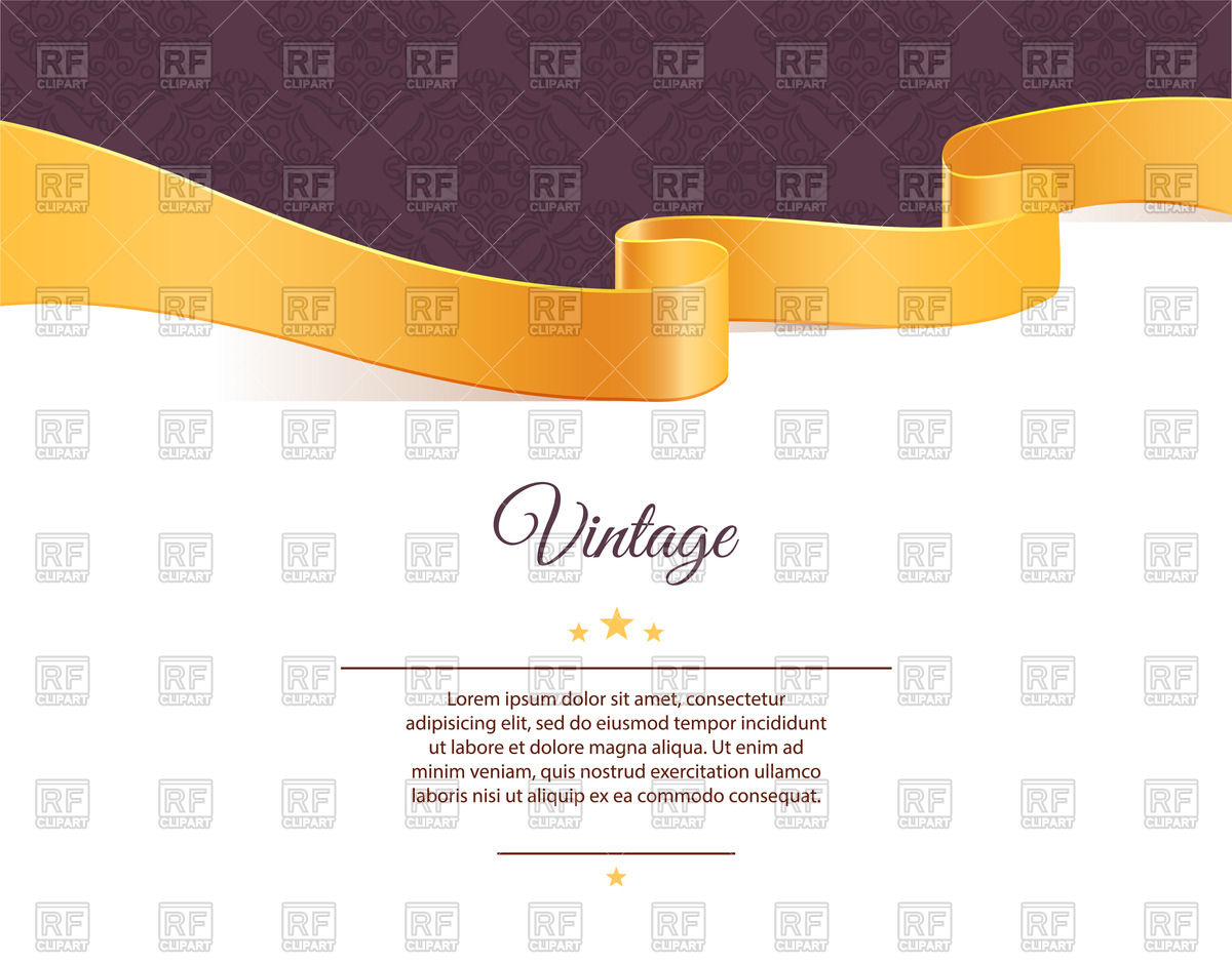 1200x939 Frame With Wavy Yellow Ribbon On Purple Background Vector Image