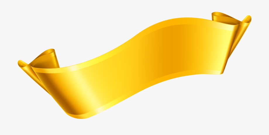 920x463 Gold Ribbon Banner Png Vector