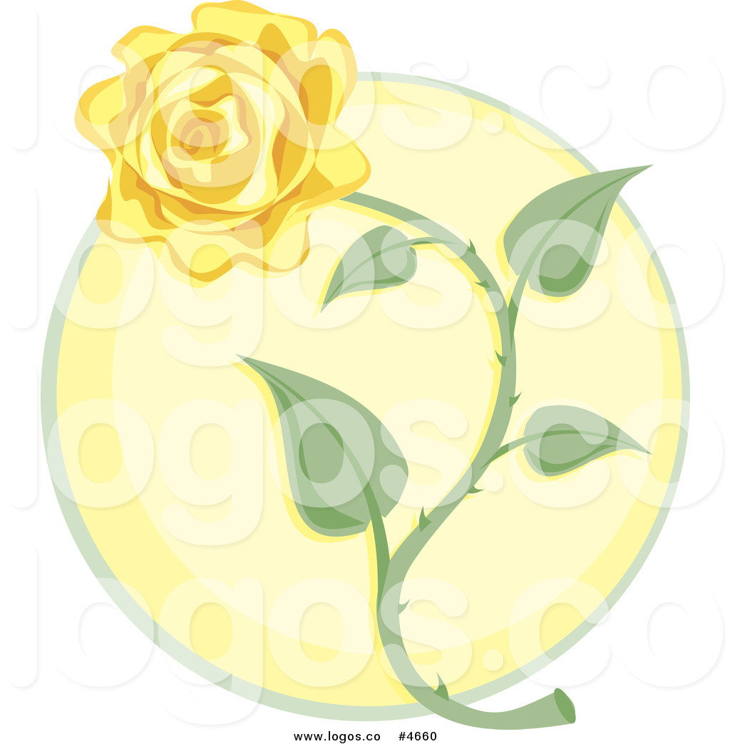1024x1044 Royalty Free Clip Art Vector Logo Of A Yellow Rose And A Circle