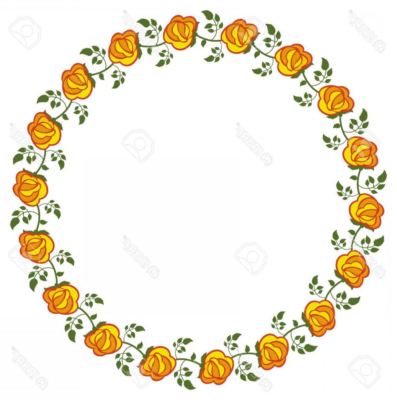 1548x1560 Photostock Vector Round Frame With Yellow Roses Vector Clip Art