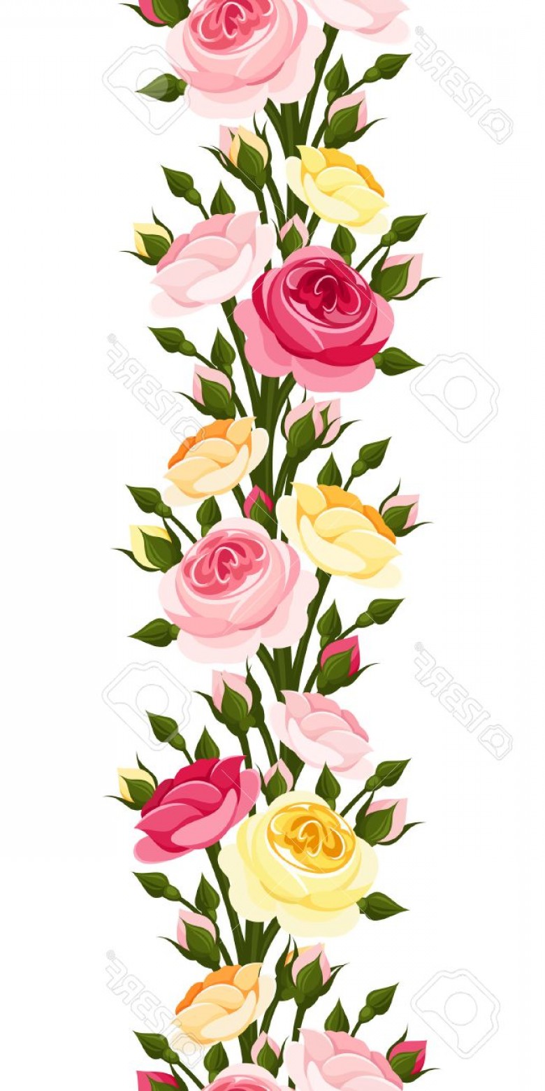 780x1560 Photostock Vector Seamless Vertical Border With Red Pink Orange