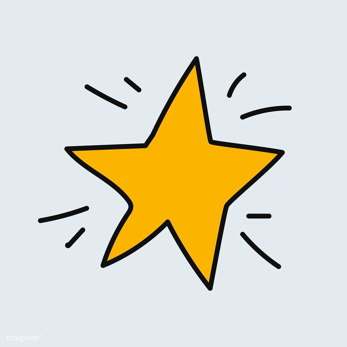 1200x1200 Hand Drawn Yellow Star Vector Free Image