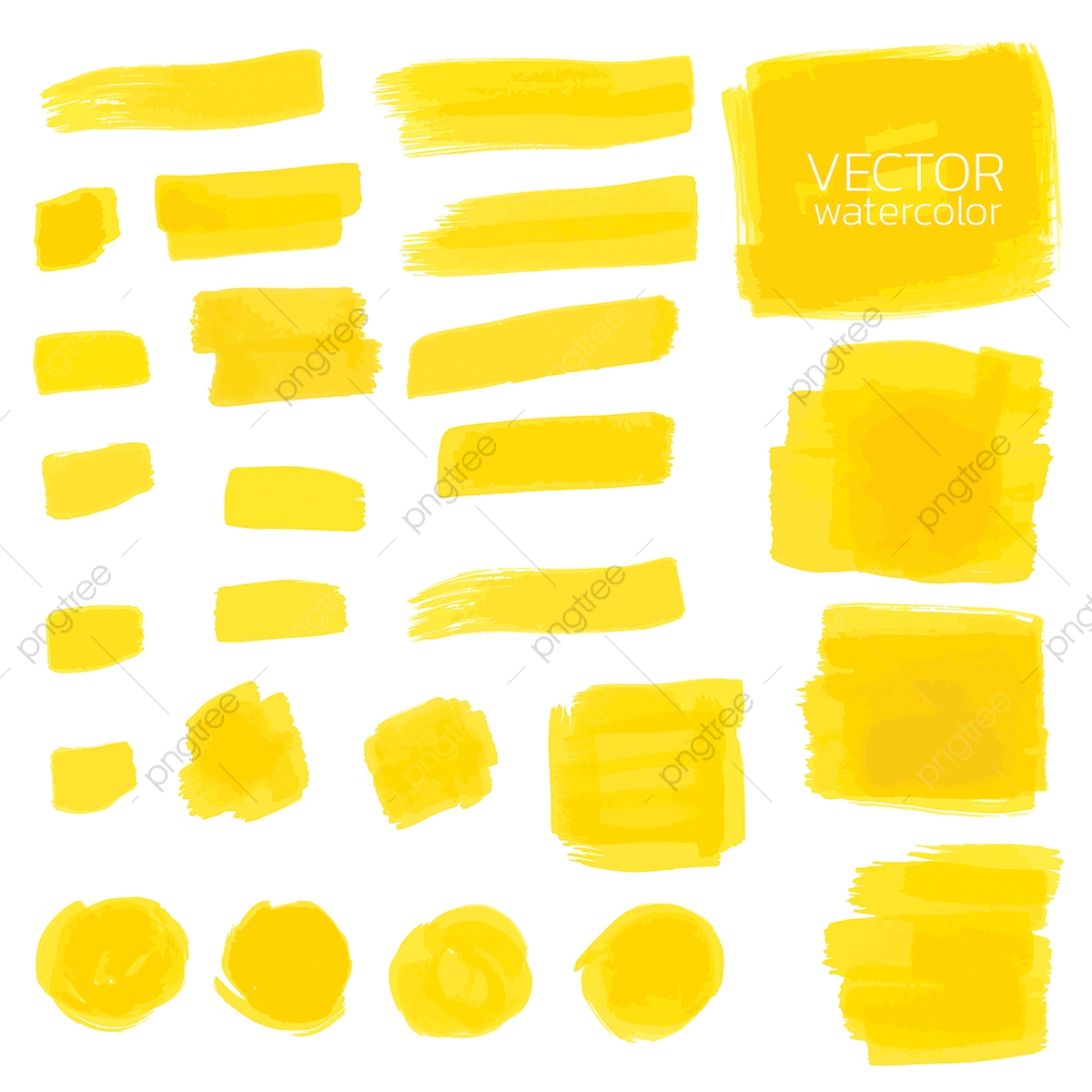 1200x1200 Yellow Watercolor Brush Stroke Hand Drawn Watercolor Vector, Brush