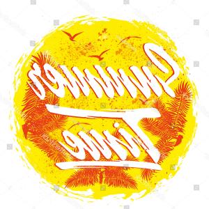 300x300 Beach Party Calligraphy Orange Ink Watercolor Vector Studiogrfx