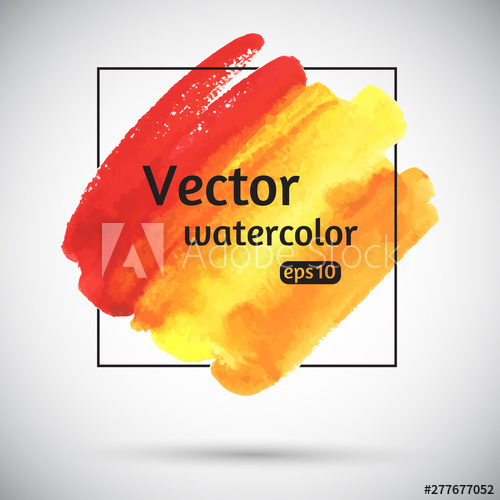 500x500 Colorful Red, Orange, Yellow Watercolor Vector Brush Stroke