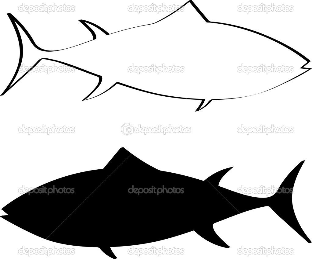 1023x852 Tuna Fish Silhouette Stock Vector