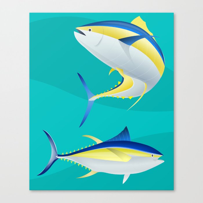 700x700 Ahi, Yellowfin Tuna, Vector Canvas Print