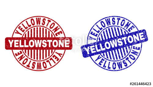 500x286 Grunge Yellowstone Round Stamp Seals Isolated On A White