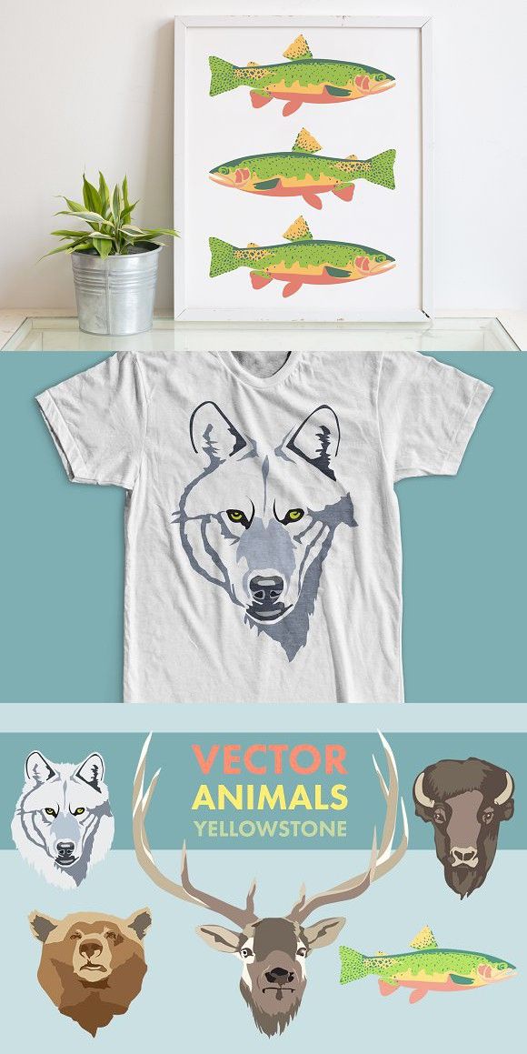580x1159 Vector Animals Of Yellowstone Bear Design Bear Design, Animals