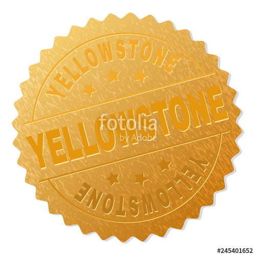 500x500 Yellowstone Gold Stamp Medallion Vector Golden Award
