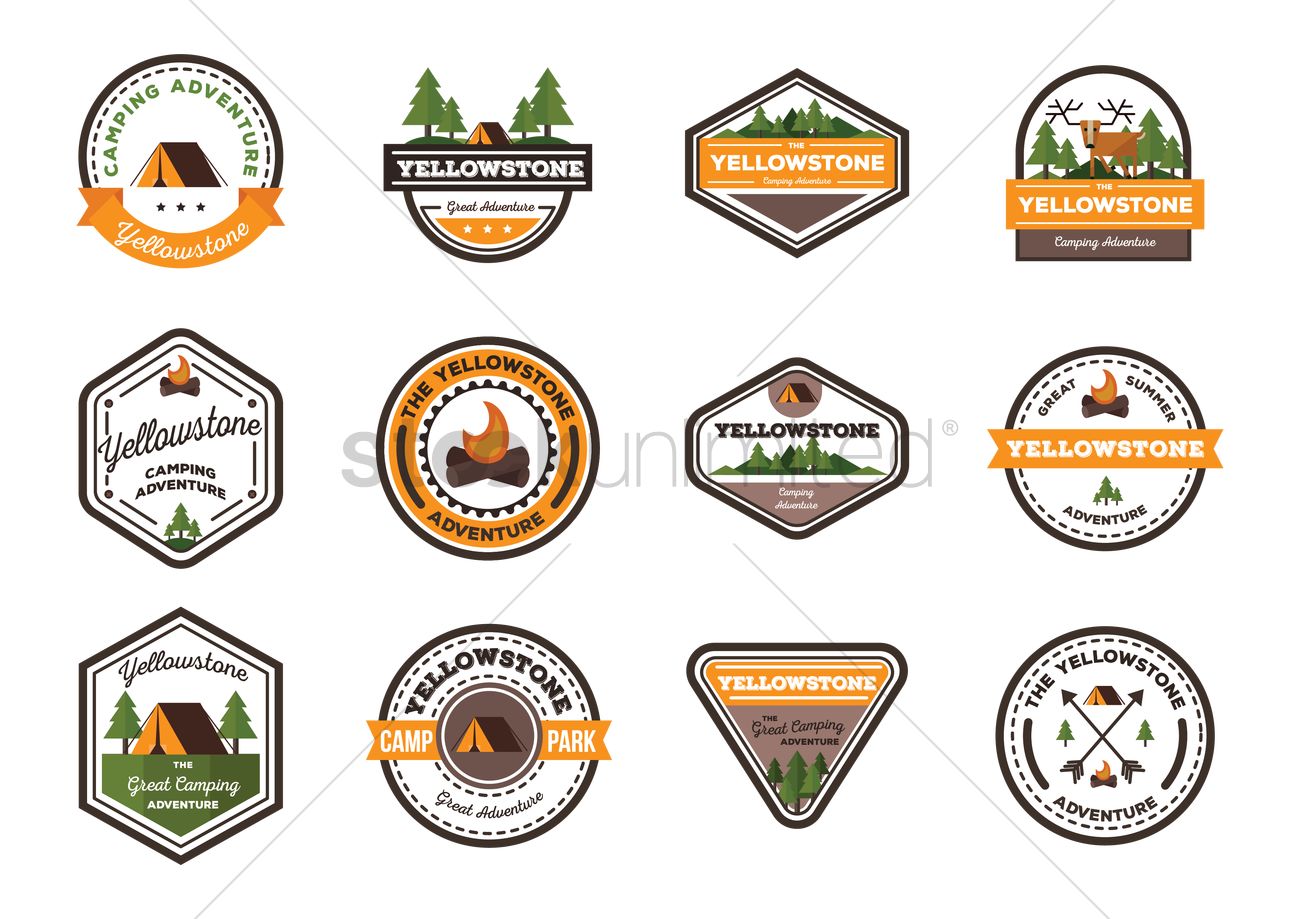 1300x919 Free Set Of Yellowstone Labels Vector Image