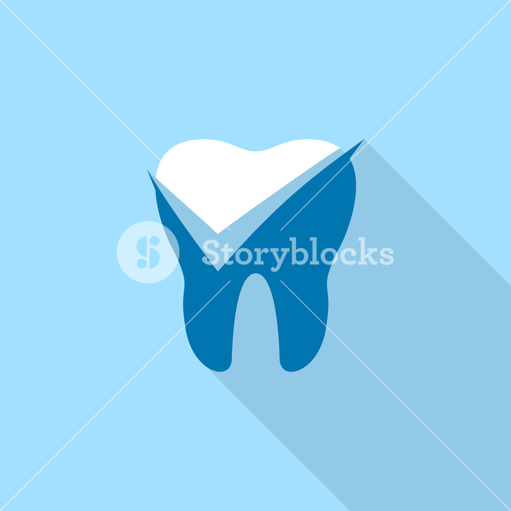 1000x1000 Yes Mark Dental Logo Icon Flat Illustration Of Yes Mark Dental