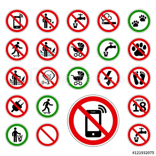 500x500 Stop! Yes No Vector Set Of Icons The Icon With A Green Red